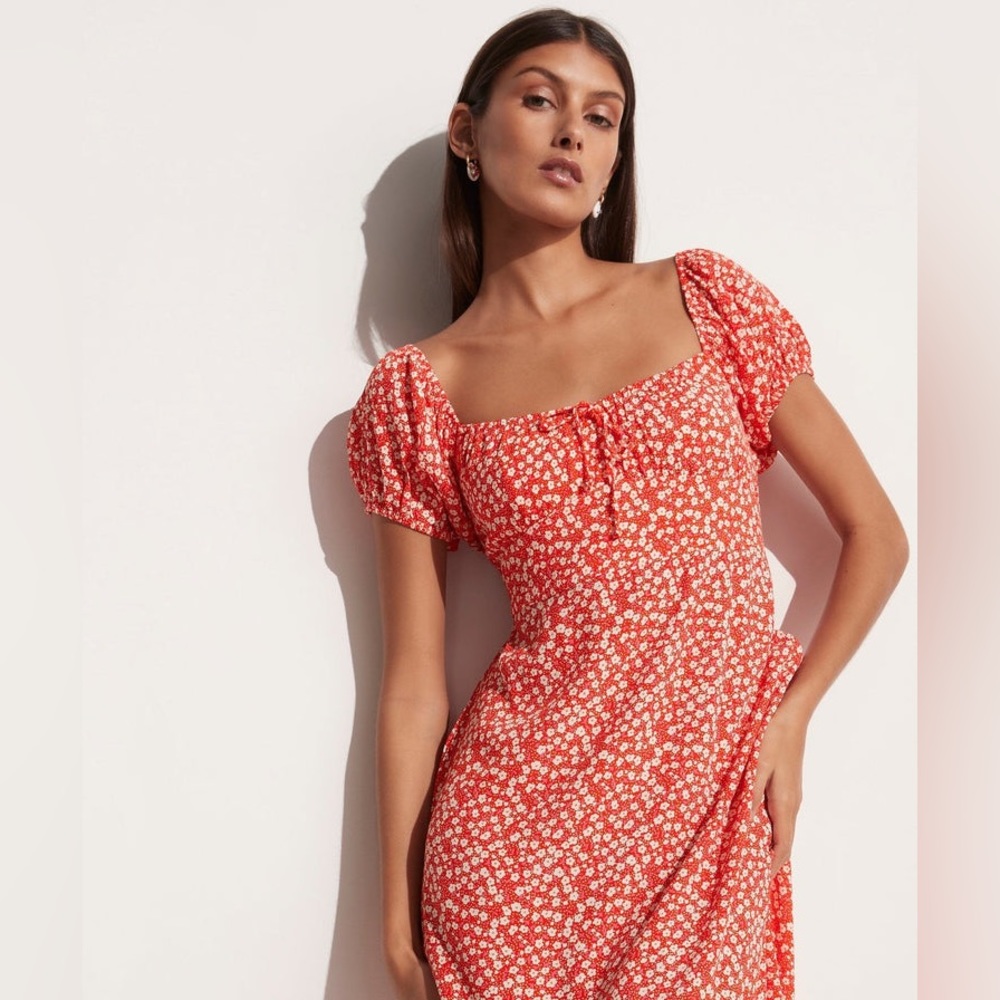 Faithfull the Brand Sabrina Midi Floral Dress SZ 10